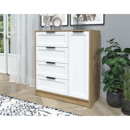 Тумба Тренд КТ-Т90 (Дуб золотой ЛДСП/ Белый ЛМДФ) Ш900 В1020 Г451 Тумба Тренд КТ-Т90 (Дуб золотой ЛДСП/ Белый ЛМДФ) Ш900 В1020 Г451